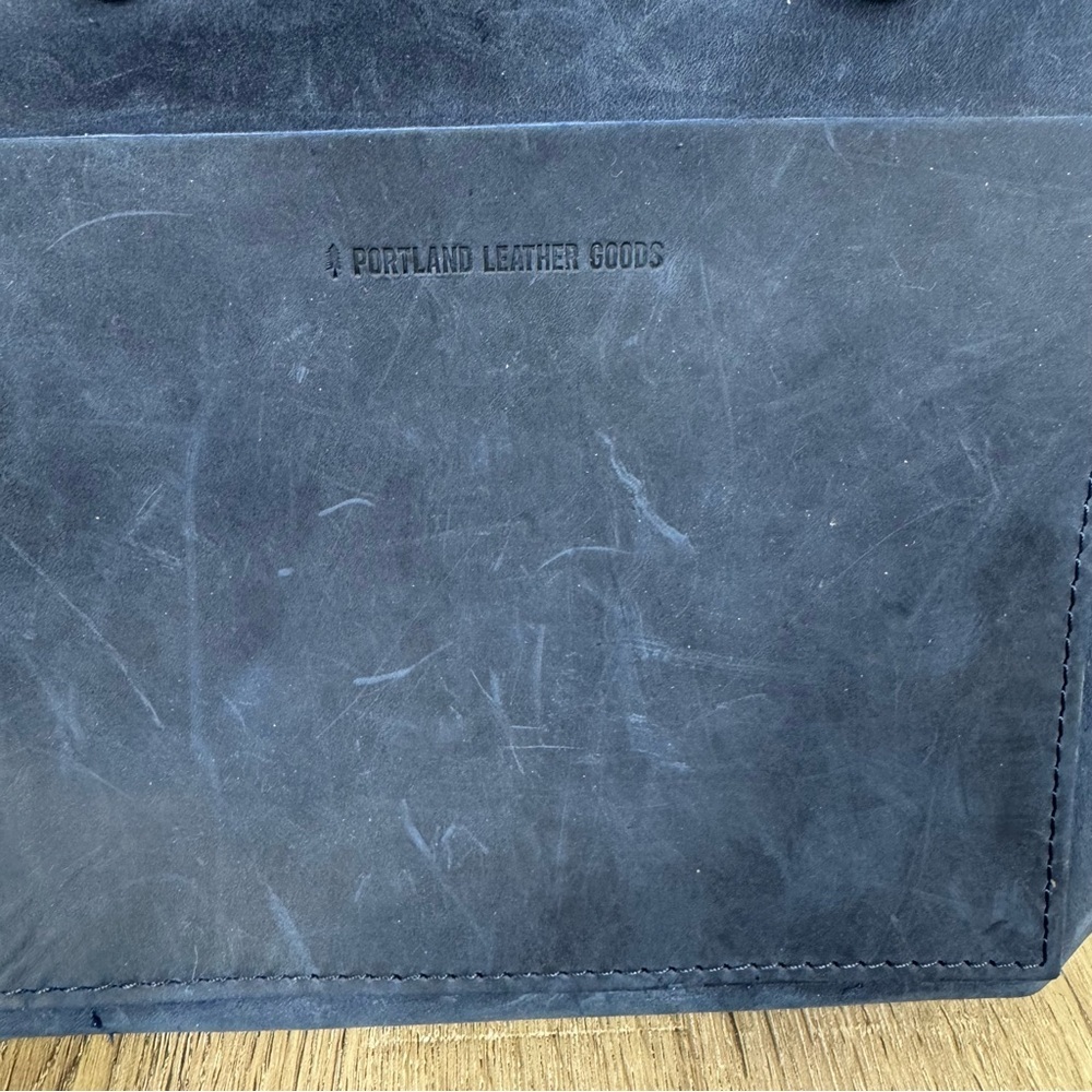 Portland Leather Goods Mini Crossbody Deep Water Blue Tote Bag - Picture 2 of 10